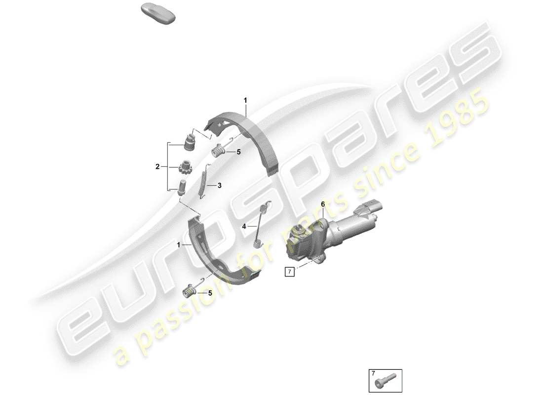 porsche 2020 (718 boxster spyder) parking brake part diagram
