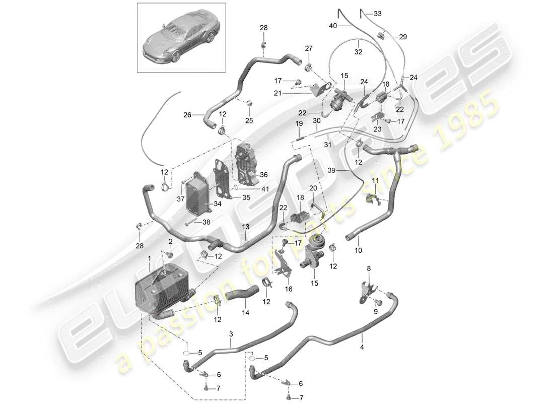 porsche 991 turbo (2014) - pdk - part diagram