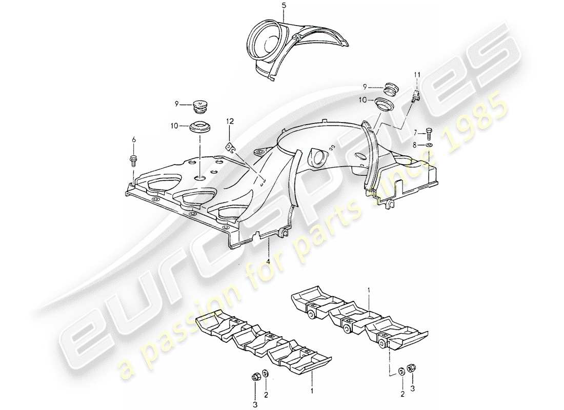 porsche 1994 (964) air duct part diagram