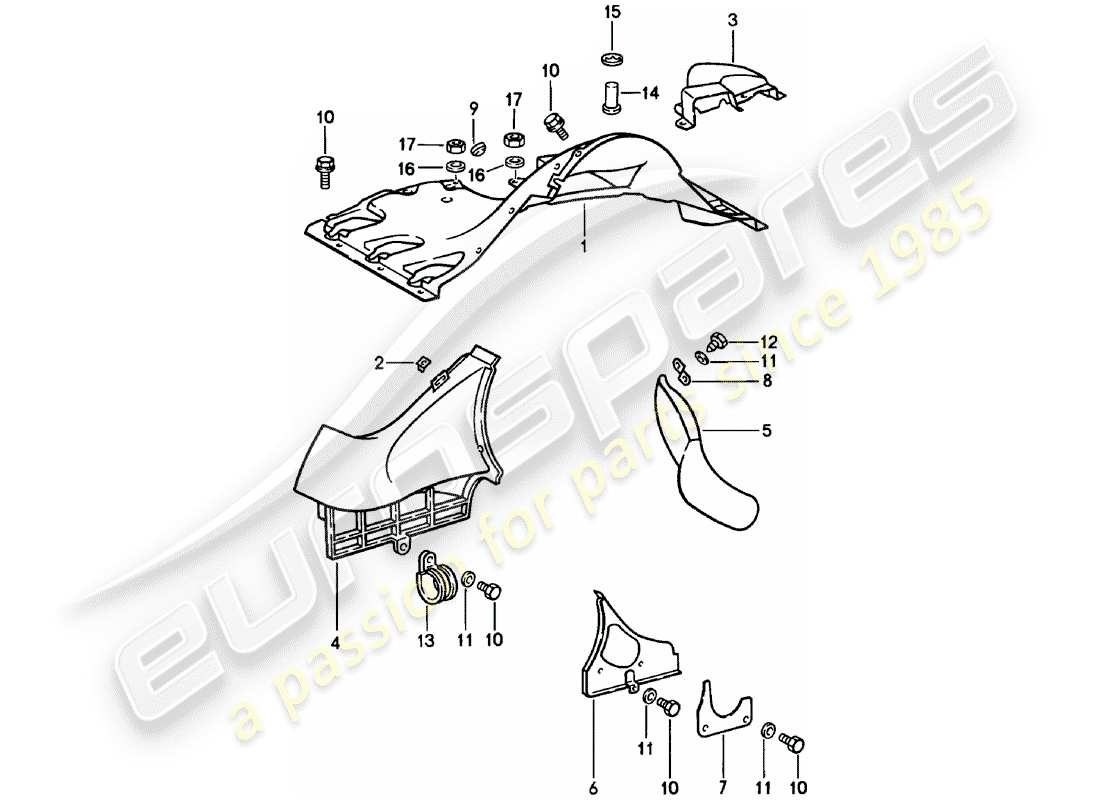 porsche 1981 (911) air duct part diagram