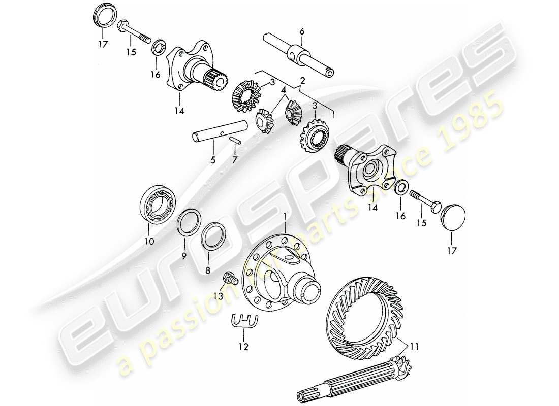 porsche 1965 (911/912) differential - - d >> - mj 1967 part diagram