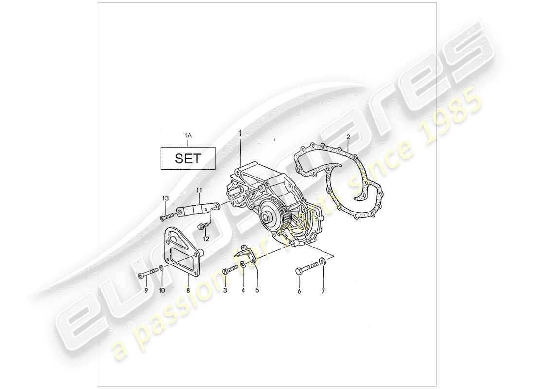 porsche 1991 (928) water pump part diagram