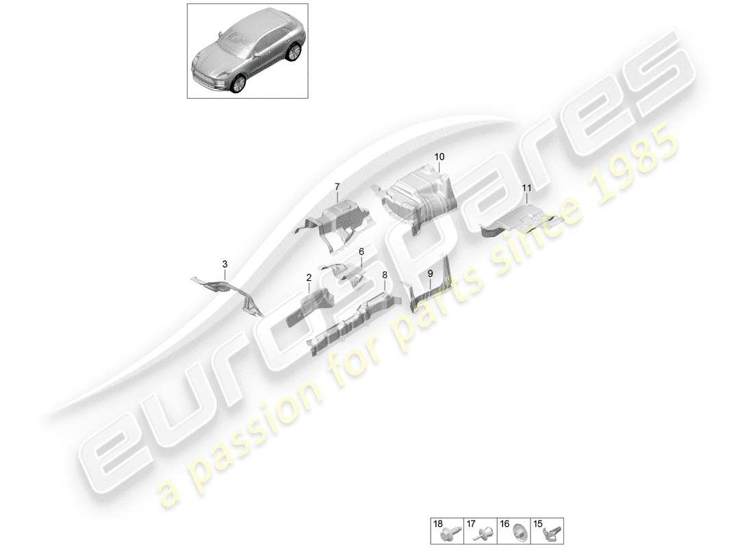 porsche 2020 (macan) lining part diagram