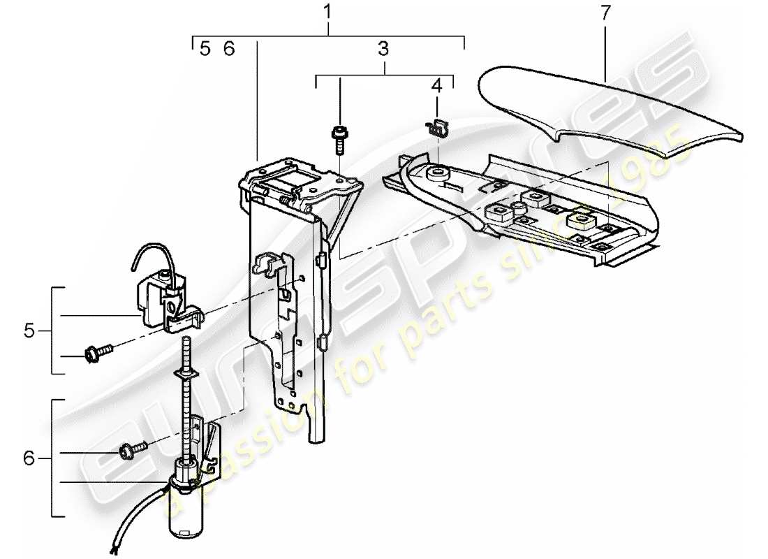 porsche 997 (2008) flap parts diagram