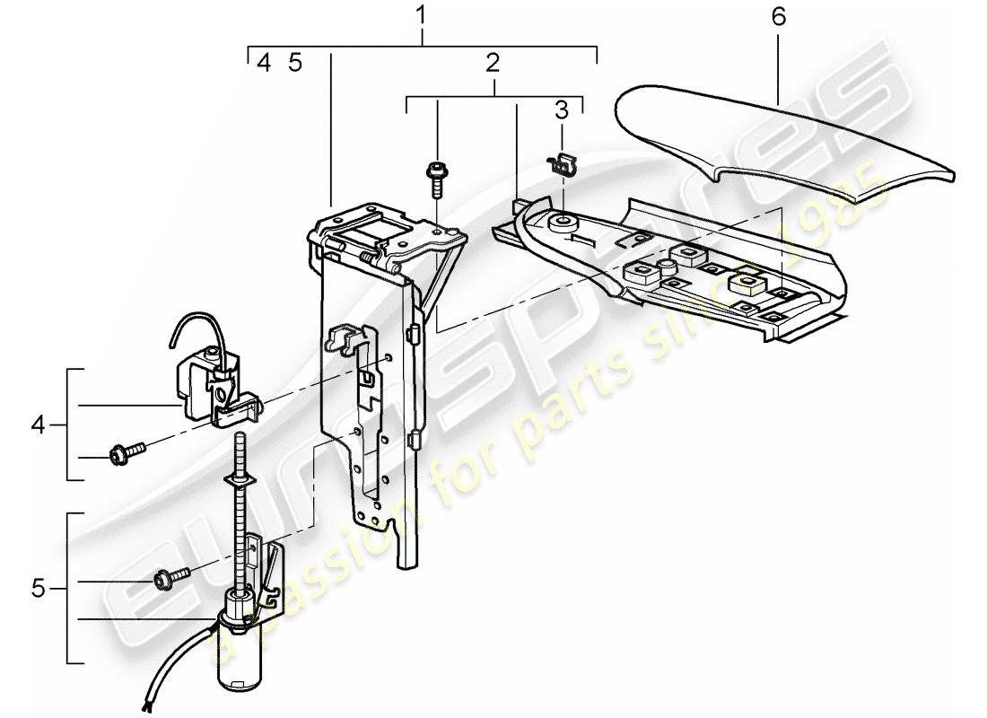 porsche 2008 (997-1 turbo / gt2) flap parts diagram