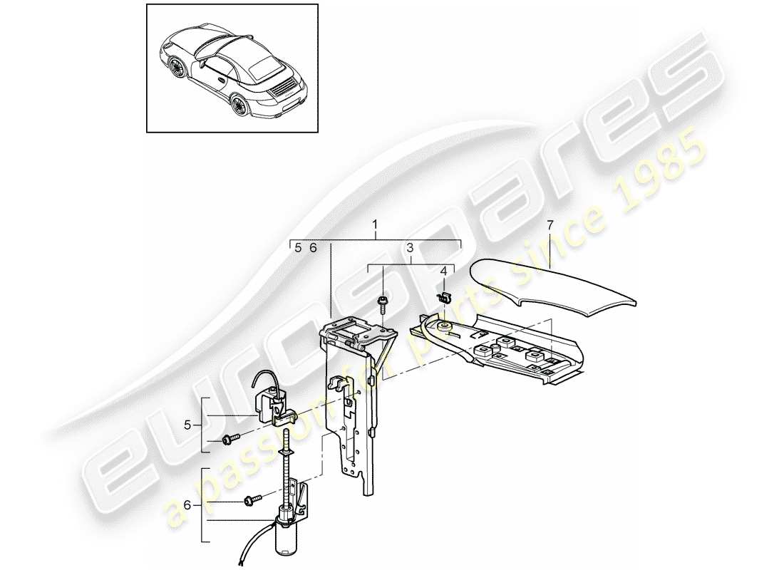porsche 2011 (997-2) flap parts diagram