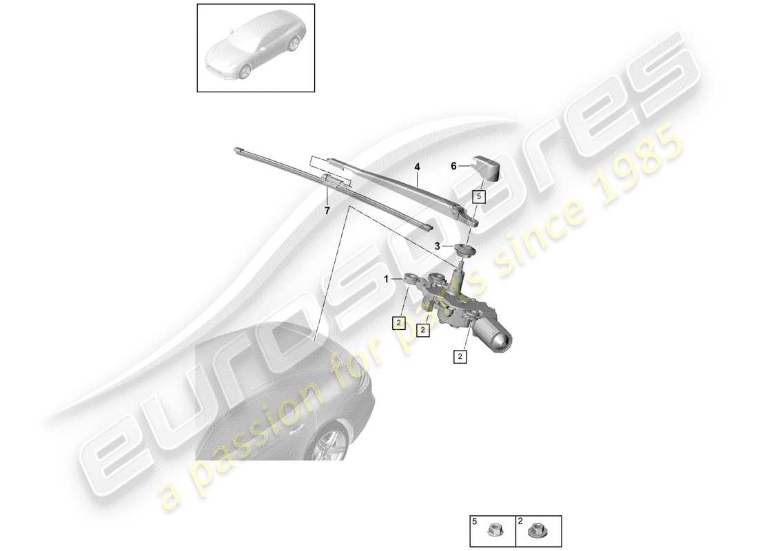 porsche 2019 (panamera 971-1) wiper and washer system for part diagram