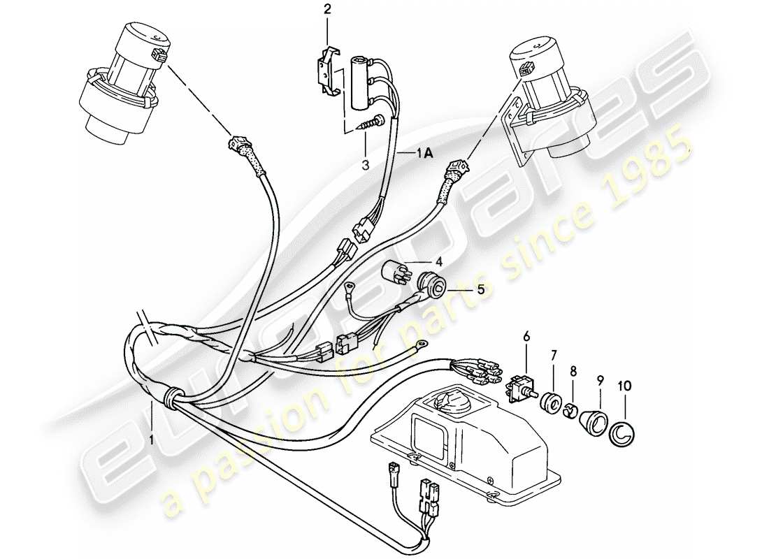 porsche 1984 (911) heating system 2 parts diagram