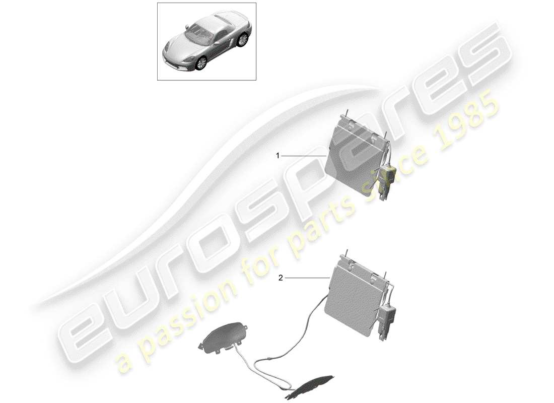 porsche 2018 (718 boxster) lumbar support part diagram