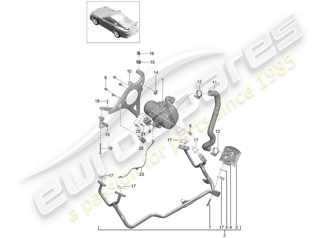 porsche 2020 (991-2 r/gt3/rs) secondary air pump part diagram