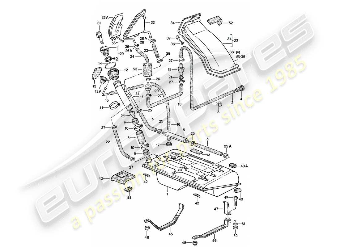 porsche 1983 (944) fuel tank part diagram