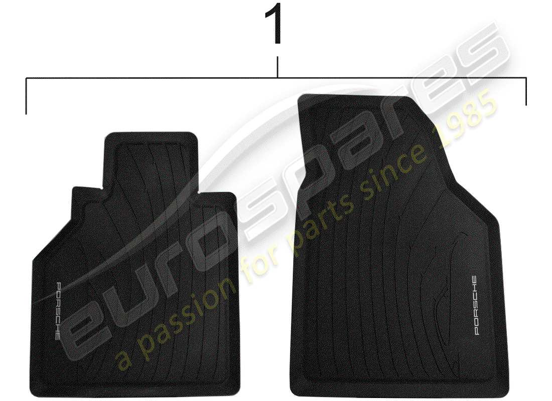 porsche 1999 (996) floor mat - luggage compartment liner parts diagram