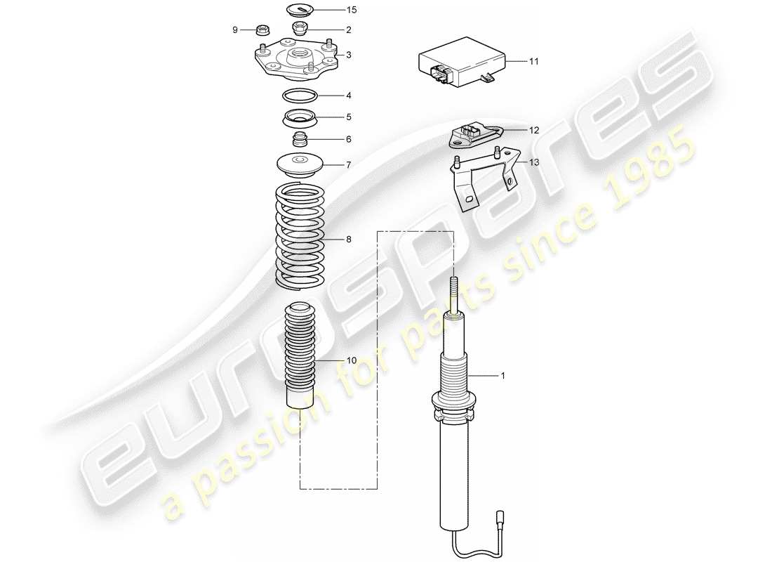 porsche 2008 (997-1 turbo / gt2) suspension parts diagram