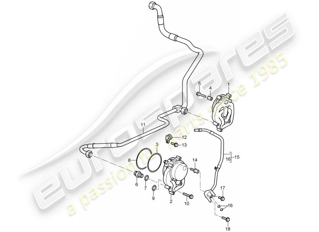 porsche 2008 (997-1 turbo / gt2) oil supply parts diagram