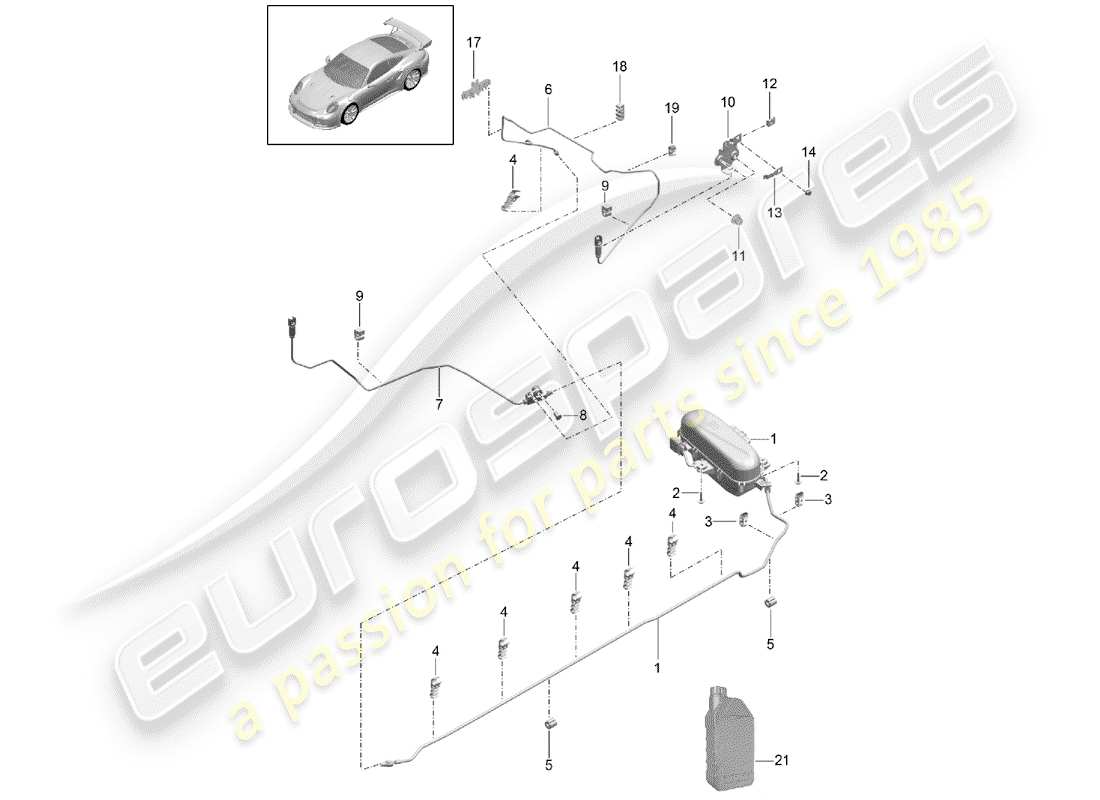 porsche 991 turbo (2014) self levelling system part diagram