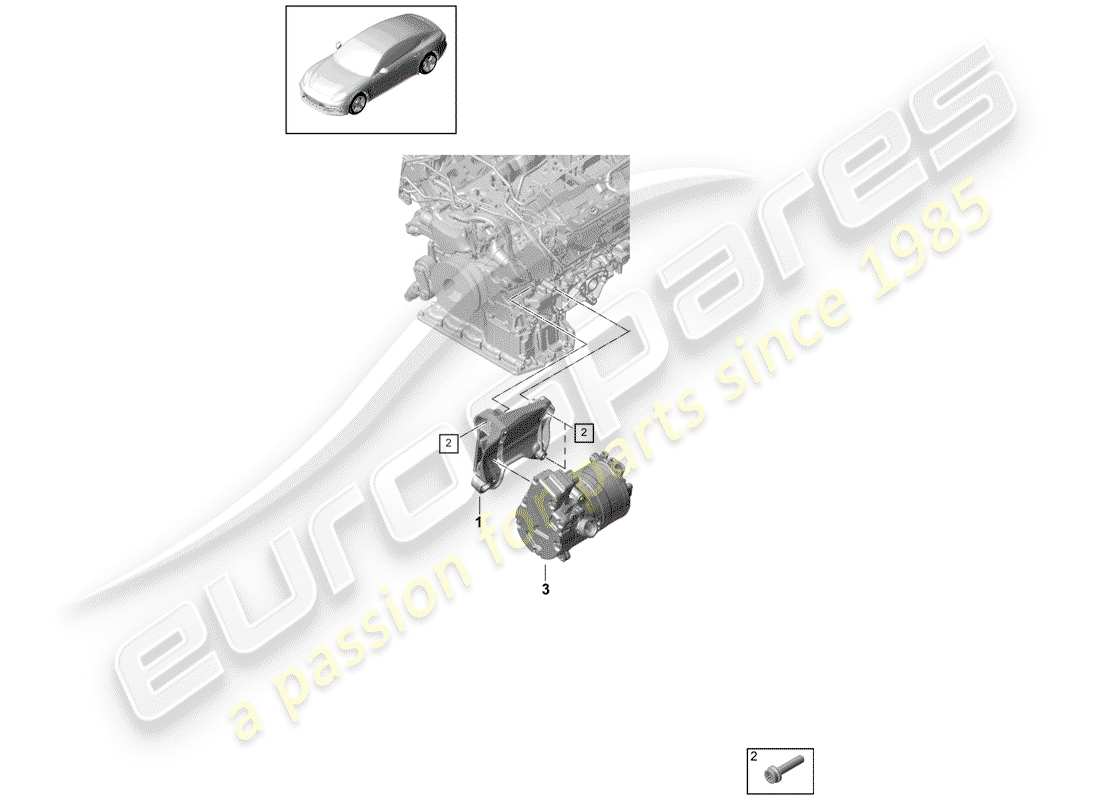 porsche 2020 (panamera 971-1) v-ribbed belt parts diagram