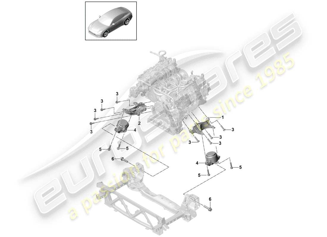 porsche panamera 971 (2017) engine lifting tackle parts diagram
