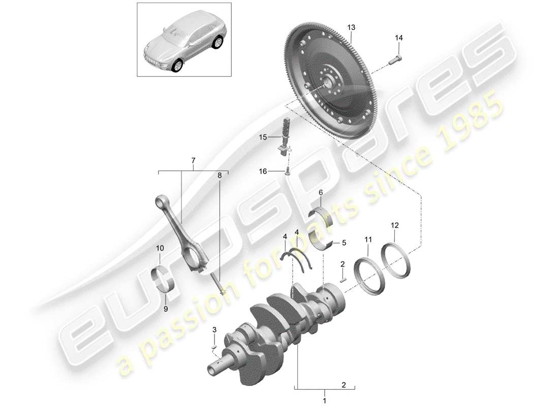 porsche 2016 (macan) crankshaft part diagram
