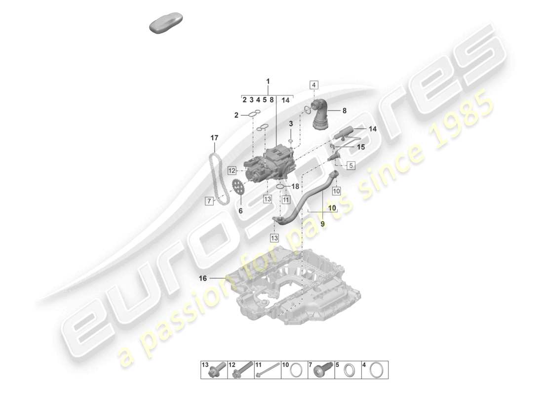 porsche 2020 (992-1) oil pump parts diagram
