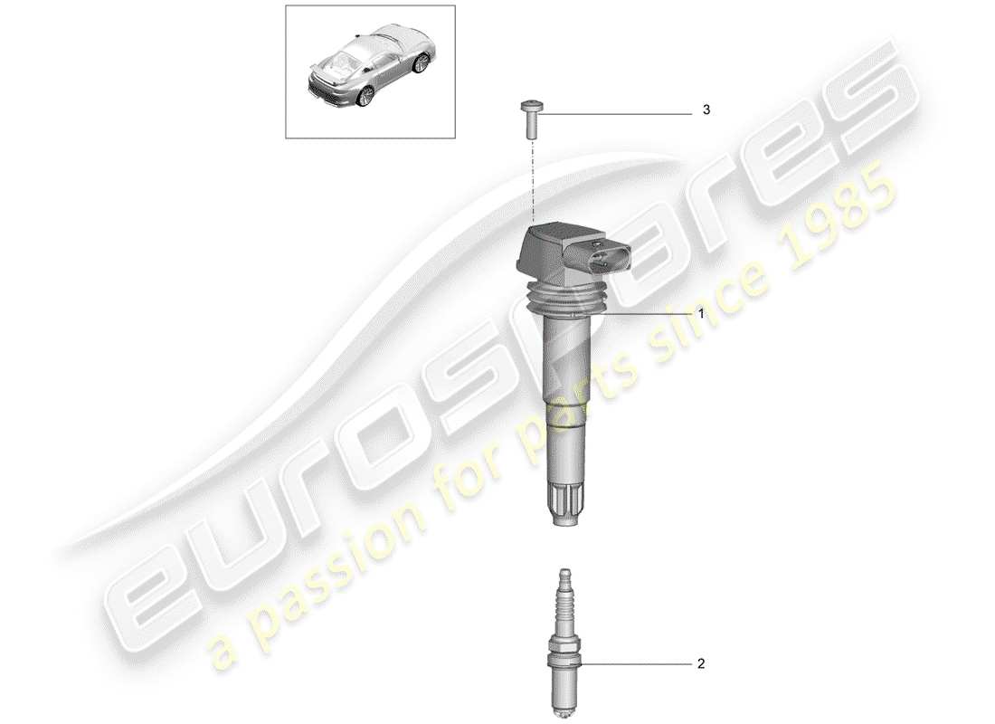 porsche 2017 (991-2 r/gt3/rs) ignition system part diagram