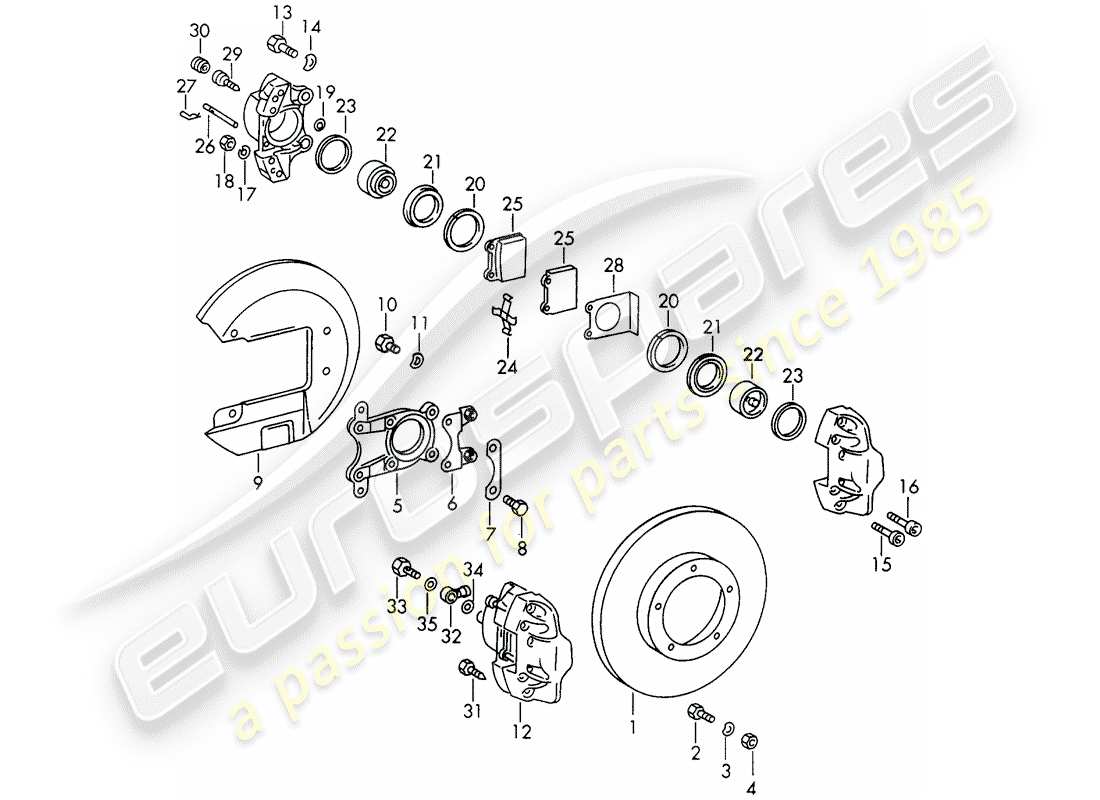 porsche 1969 (911/912) disc brakes - d >> - mj 1968 part diagram