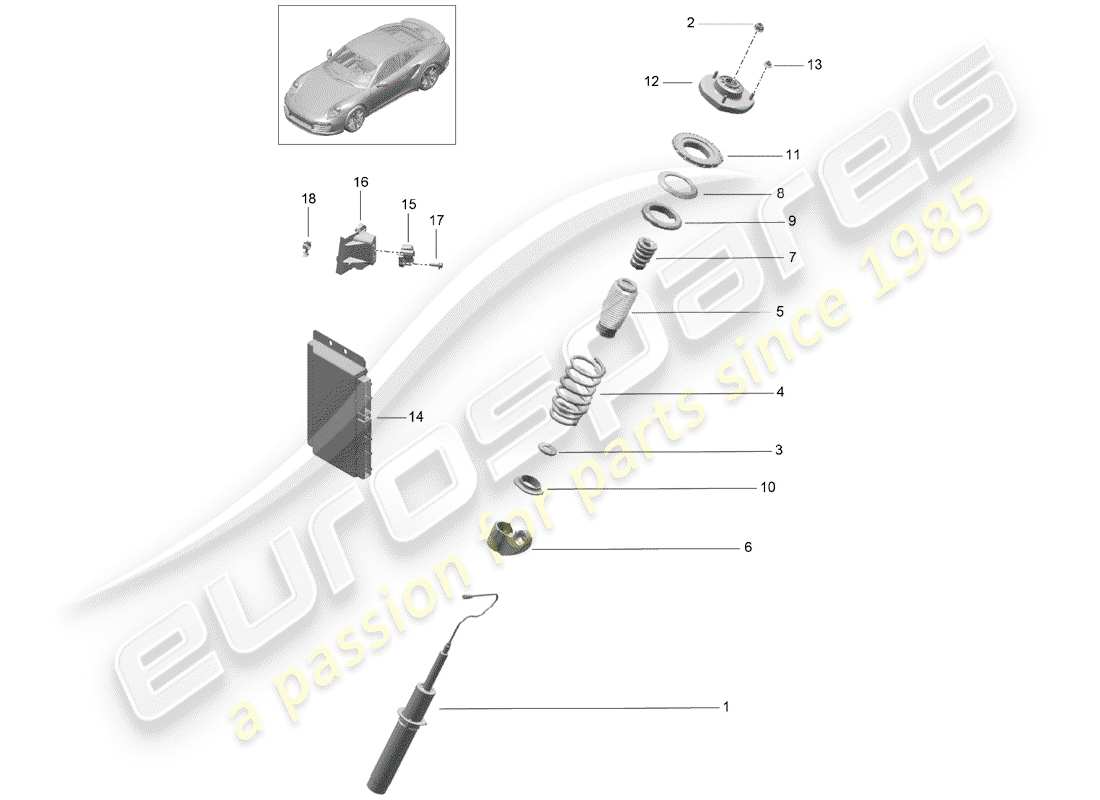 porsche 2015 (991-1 turbo) suspension part diagram