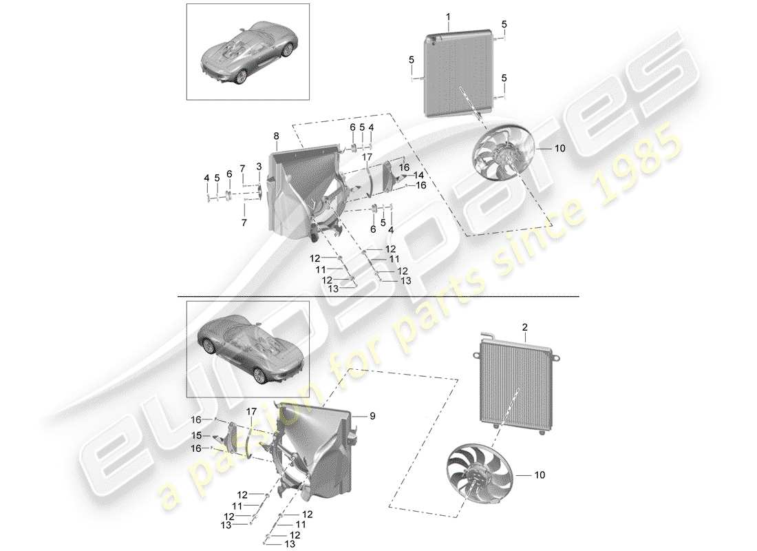 porsche 918 spyder (2015) radiator part diagram