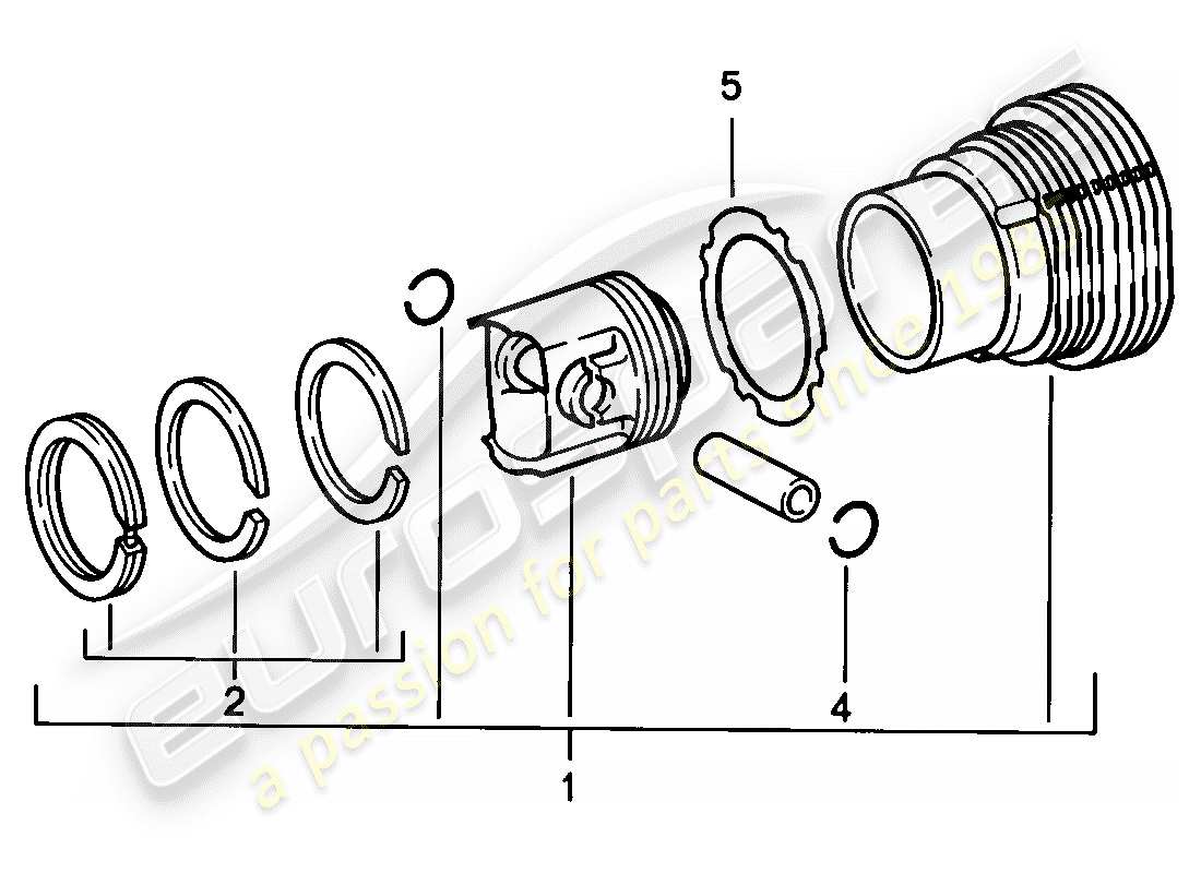 porsche 1984 (911) cylinder with pistons parts diagram