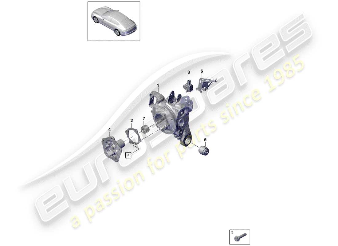 porsche panamera 971 (2017) wheel carrier parts diagram