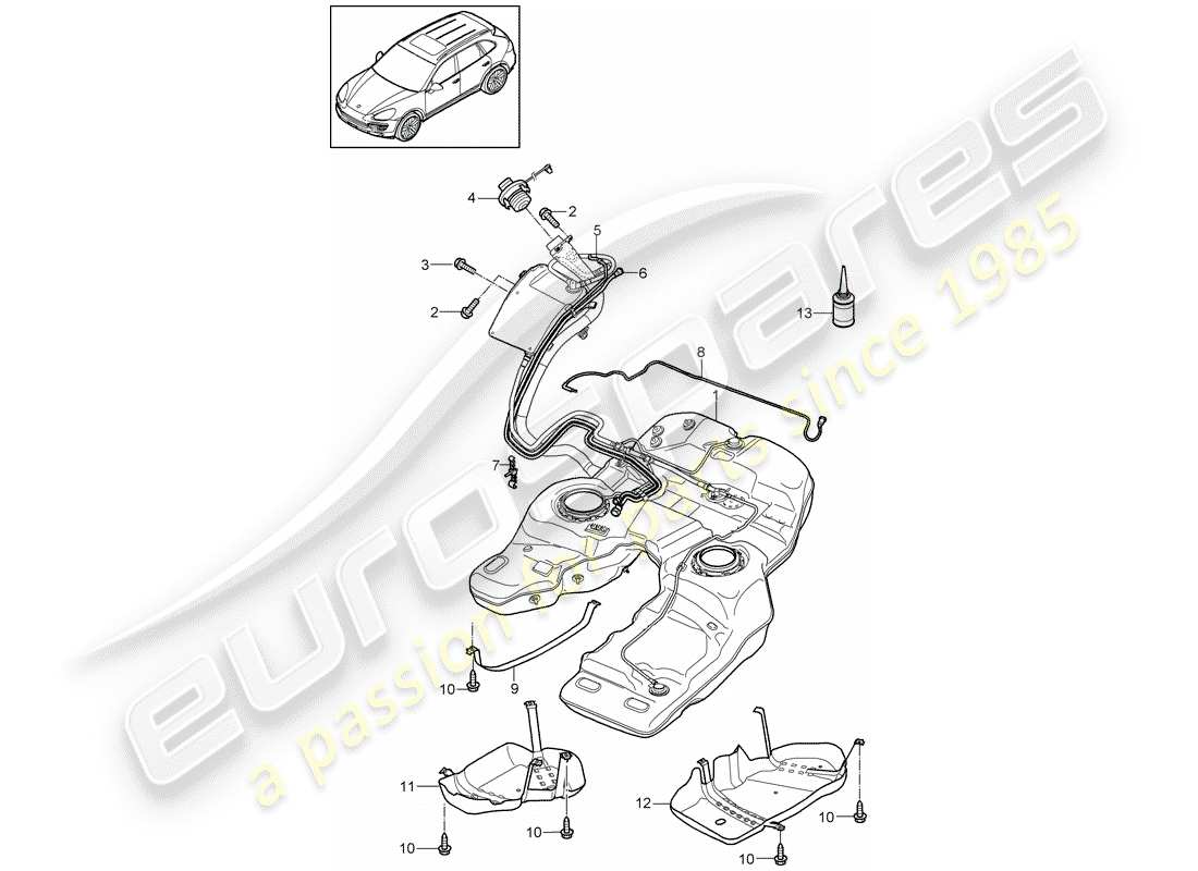porsche 2015 (cayenne e2 92a) fuel tank part diagram