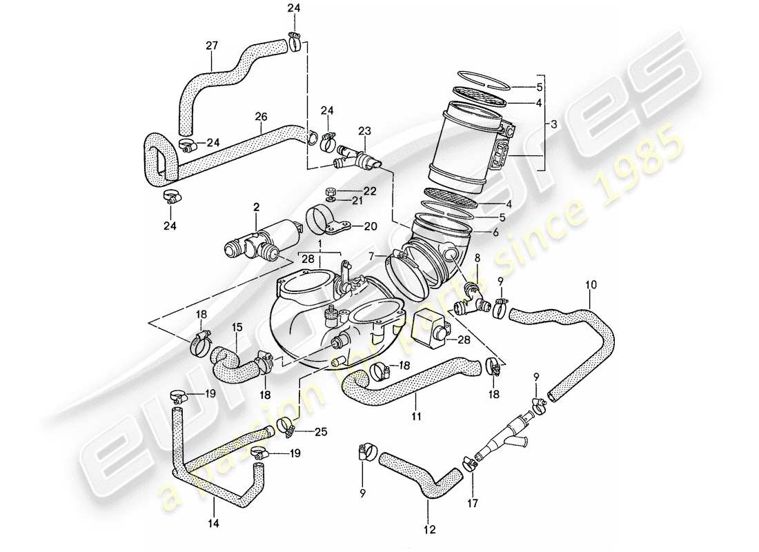 porsche 1990 (928) lh-jetronic - 1 part diagram