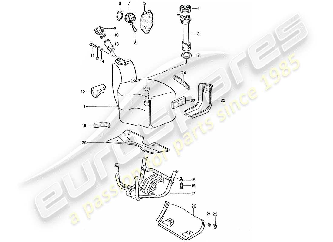 porsche 1995 (928) fuel tank part diagram