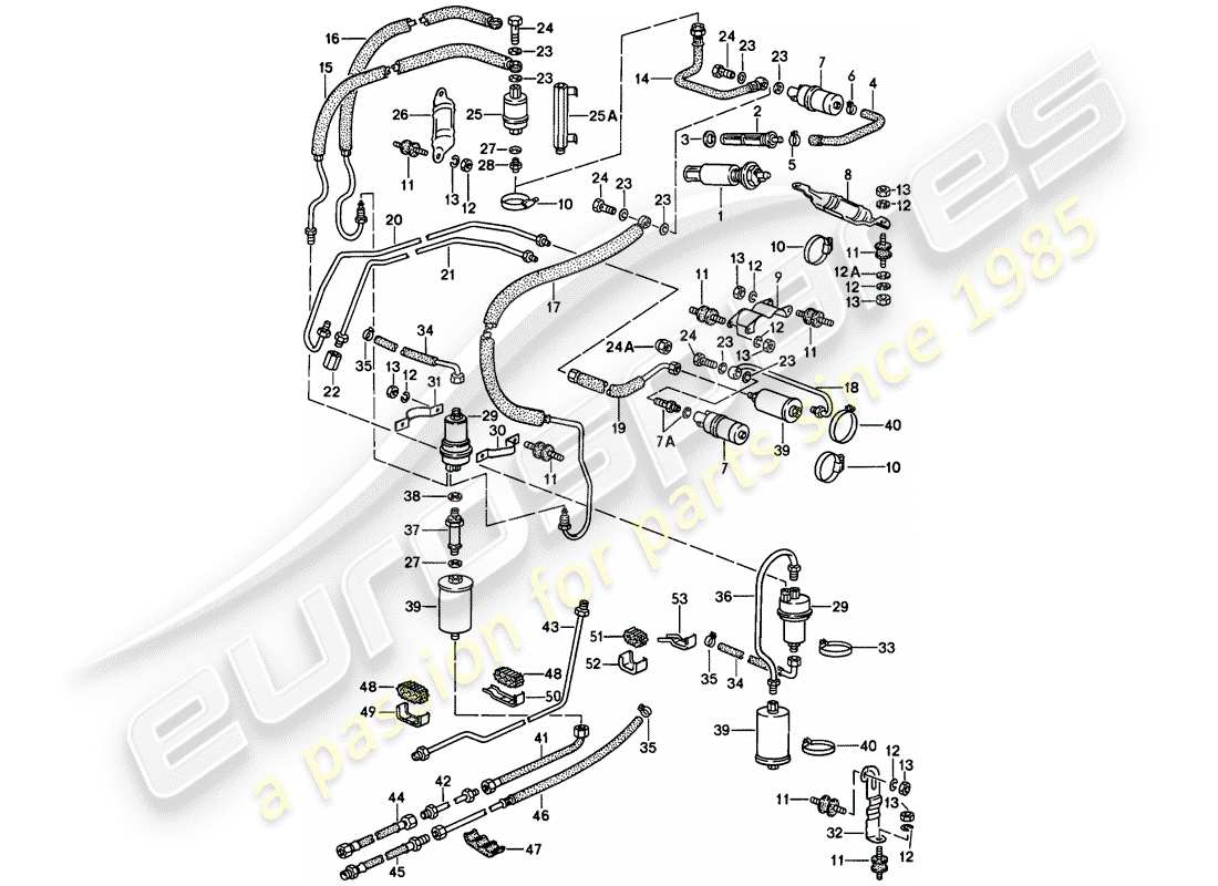 porsche 1978 (928) fuel system part diagram