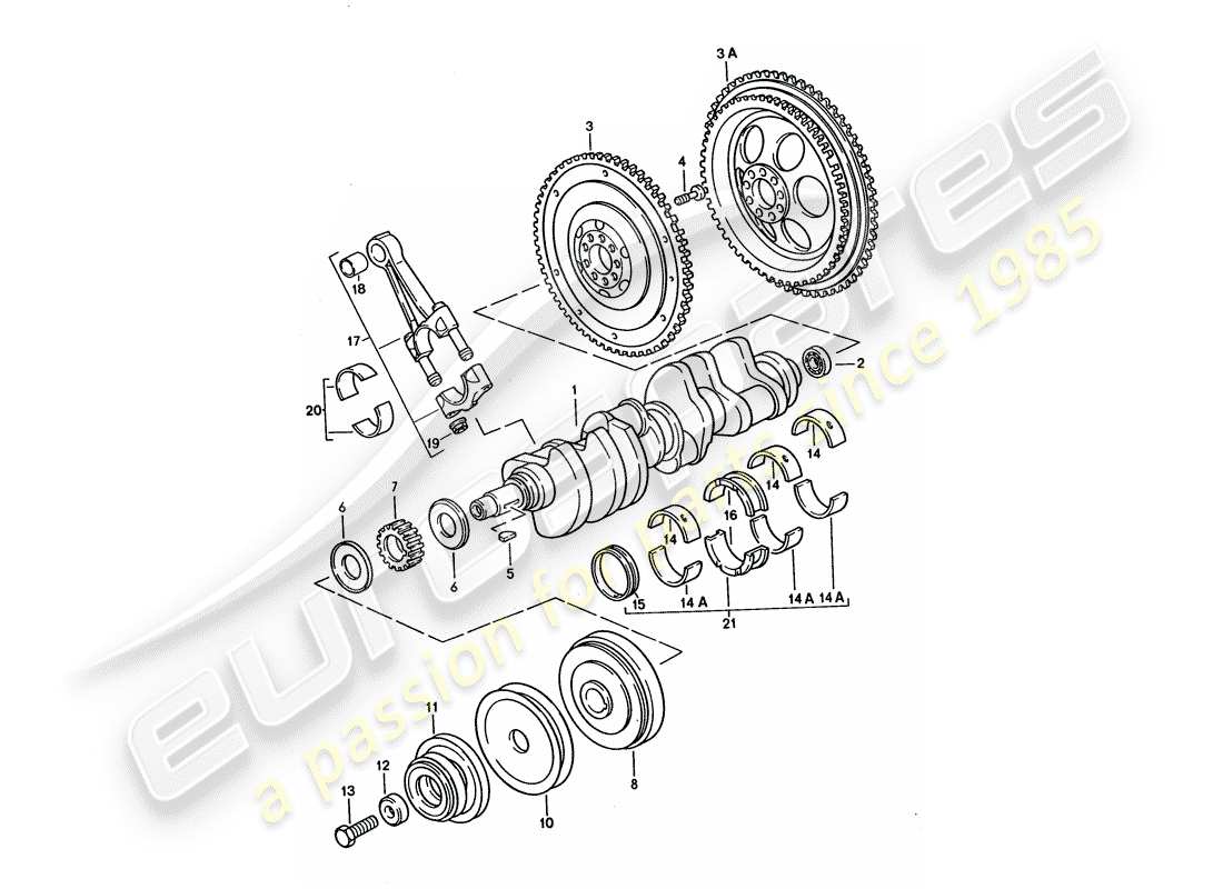 porsche 1992 (928) crankshaft - connecting rod part diagram