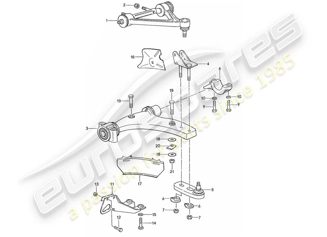 porsche 1990 (928) track control arm part diagram
