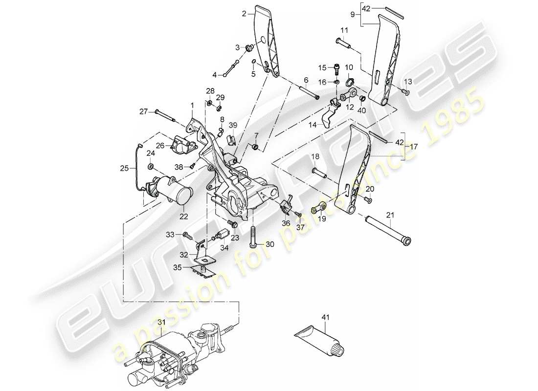 porsche 2006 (carrera gt) pedals part diagram