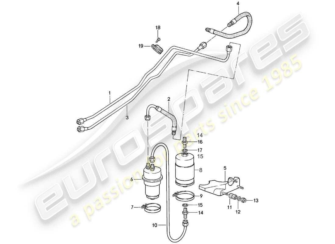 porsche 1983 (911) fuel system part diagram