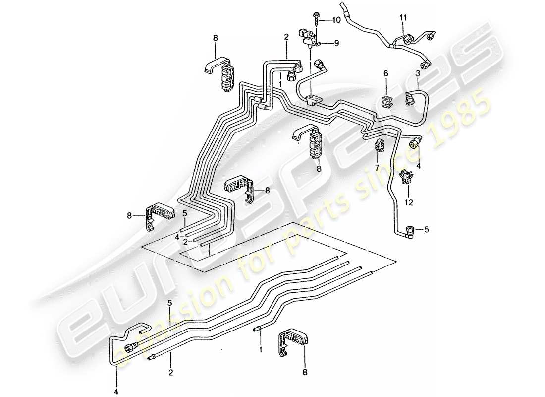 porsche 2005 (996 turbo / gt2) fuel system parts diagram