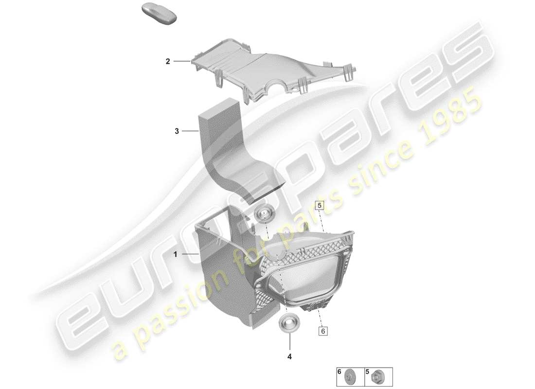porsche 2020 (992-1) fresh air intake part diagram