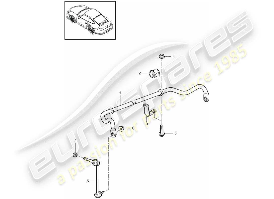 porsche 2012 (997-2 turbo / gt2 rs) stabilizer part diagram