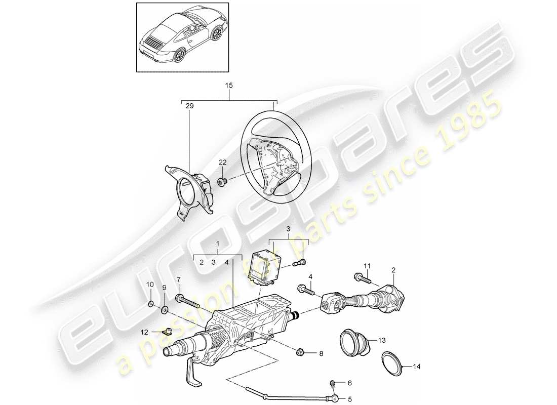 porsche 2013 (997-2 turbo / gt2 rs) steering protective pipe parts diagram
