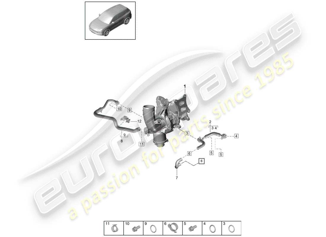 porsche 2020 (cayenne e3 9ya/9yb) water cooling for part diagram