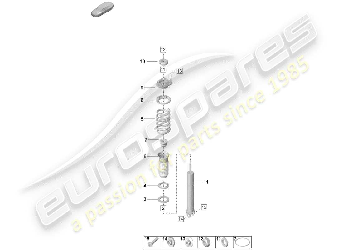 porsche 2019 (992-1) suspension strut complete parts diagram