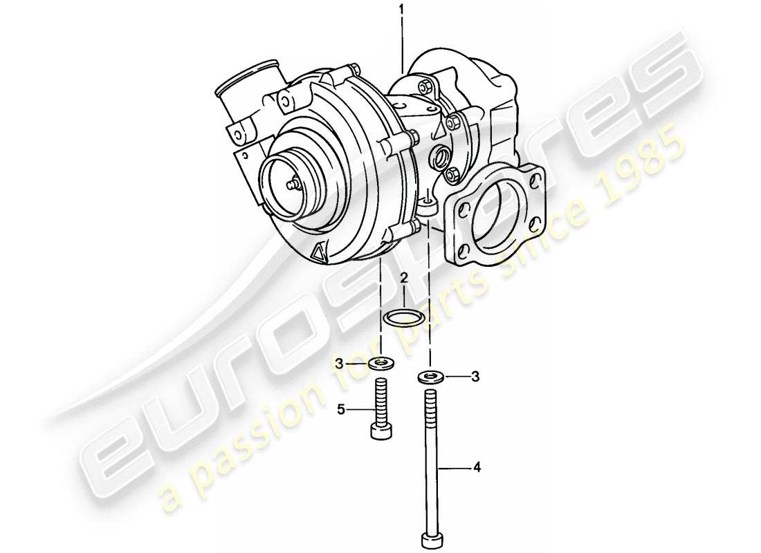 porsche 1986 (944) exhaust gas turbocharger parts diagram