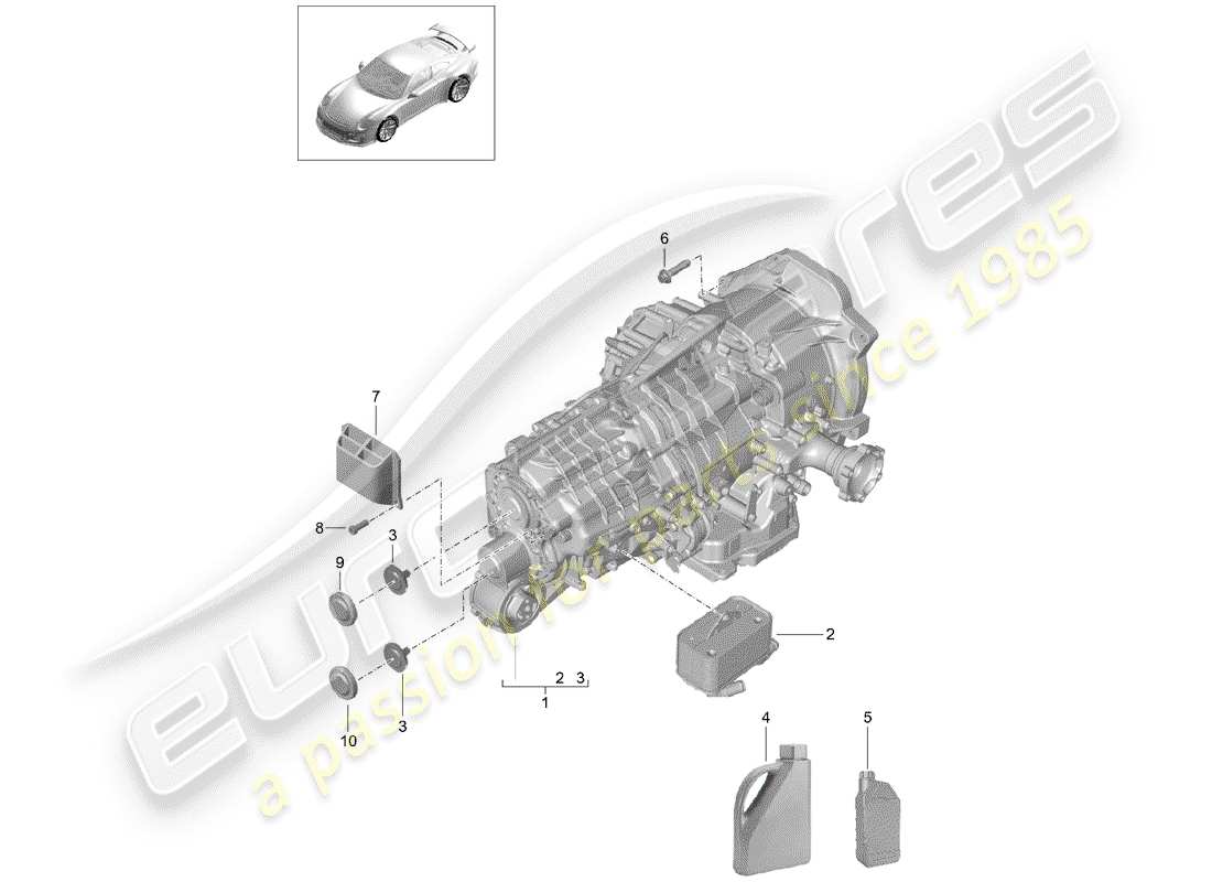 porsche 2017 (991-2 r/gt3/rs) - pdk - part diagram