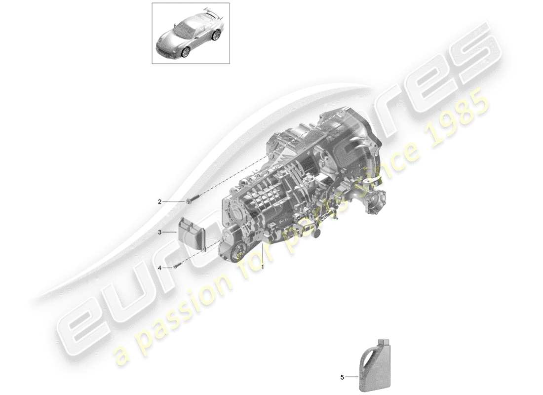 porsche 2017 (991-2 r/gt3/rs) manual gearbox part diagram