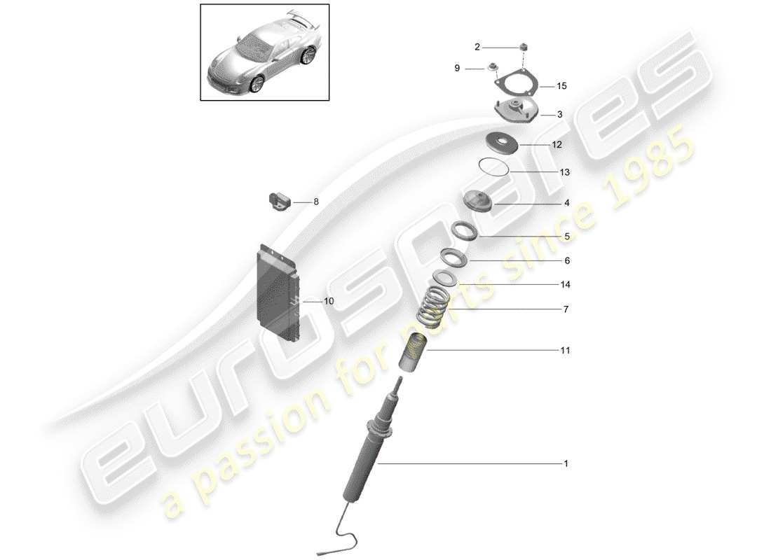 porsche 2016 (991-1 r/gt3/rs) vibration damper part diagram