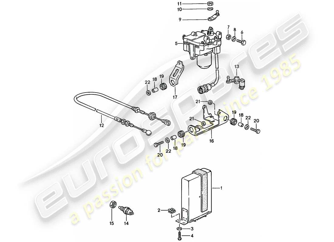porsche 1987 (924s) cruise control system part diagram