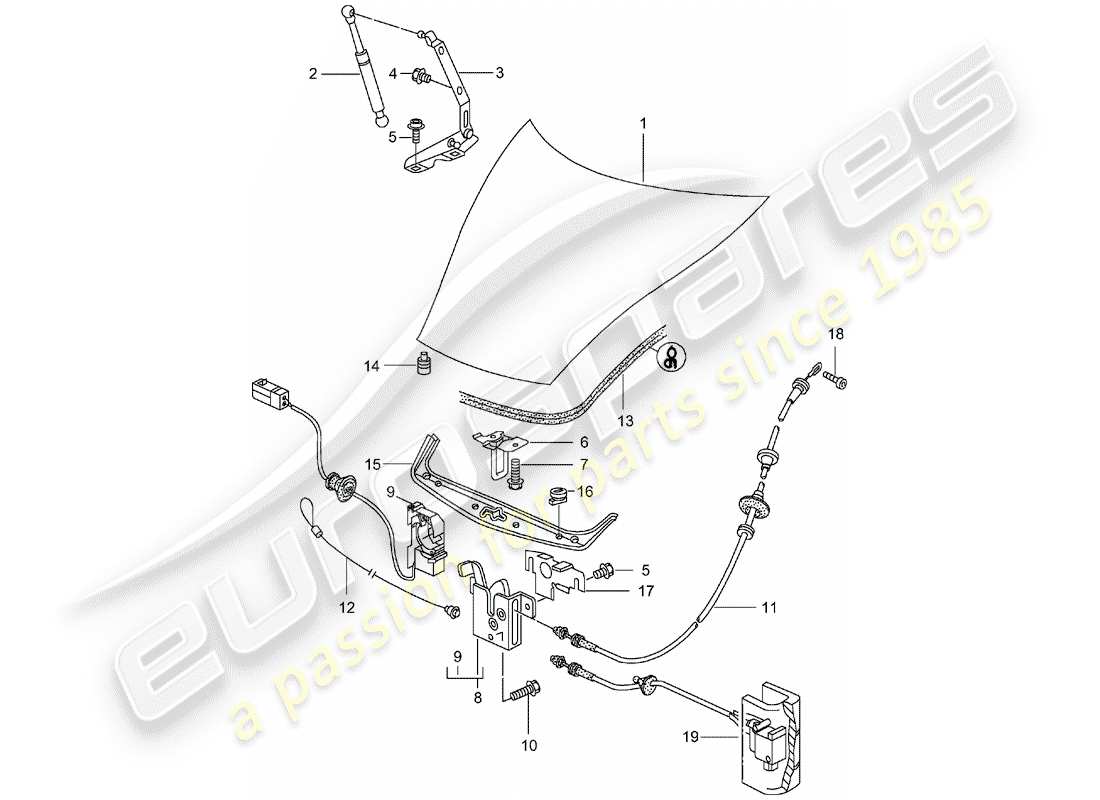 porsche 2000 (996) cover part diagram