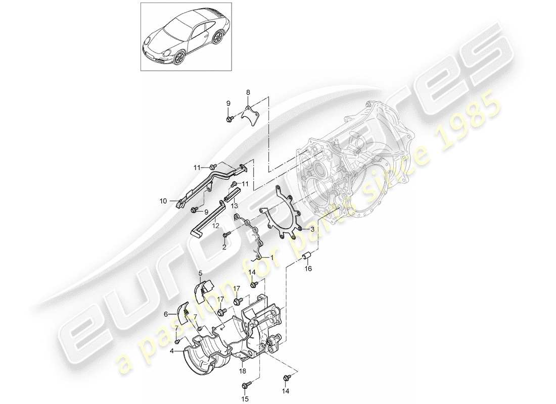 porsche 2012 (997-2) gears and shafts part diagram